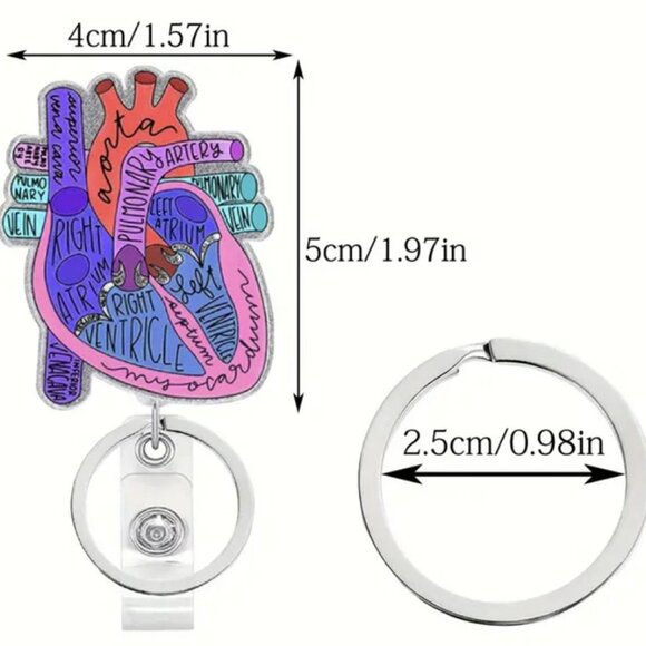 Heart ID, Key, Card Holder for Nurses, Doctors, Nursing Students, Healthcare - Picture 4 of 6
